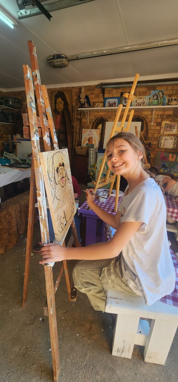 Beautiful landscape painting created in art class