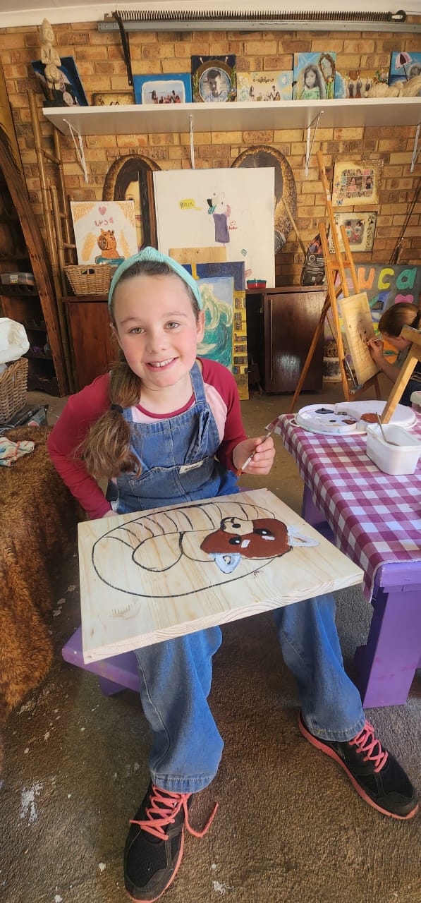 Kids creating colorful art projects